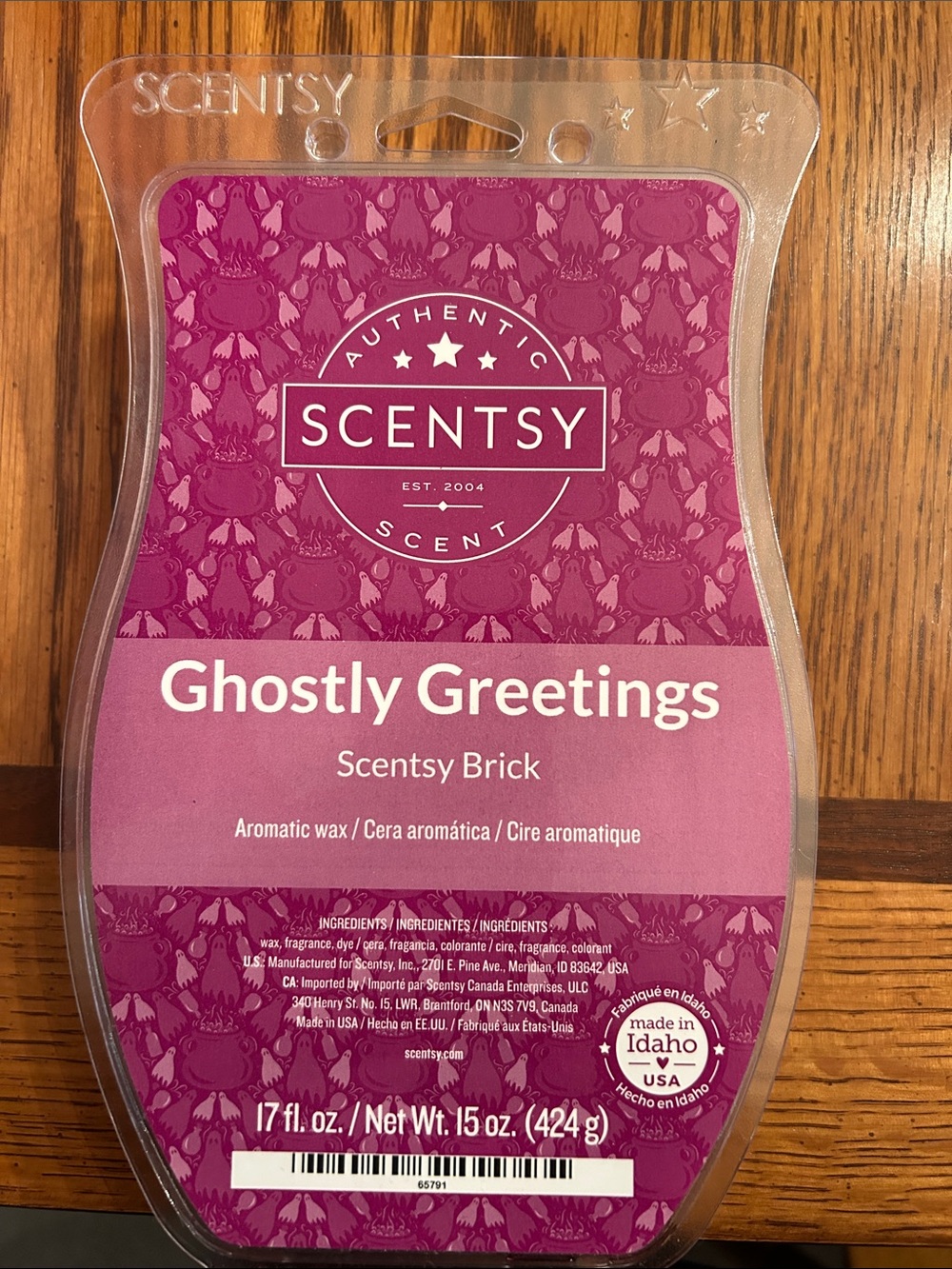 Scentsy Ghostly Greetings Wax Brick - Magenta Pink